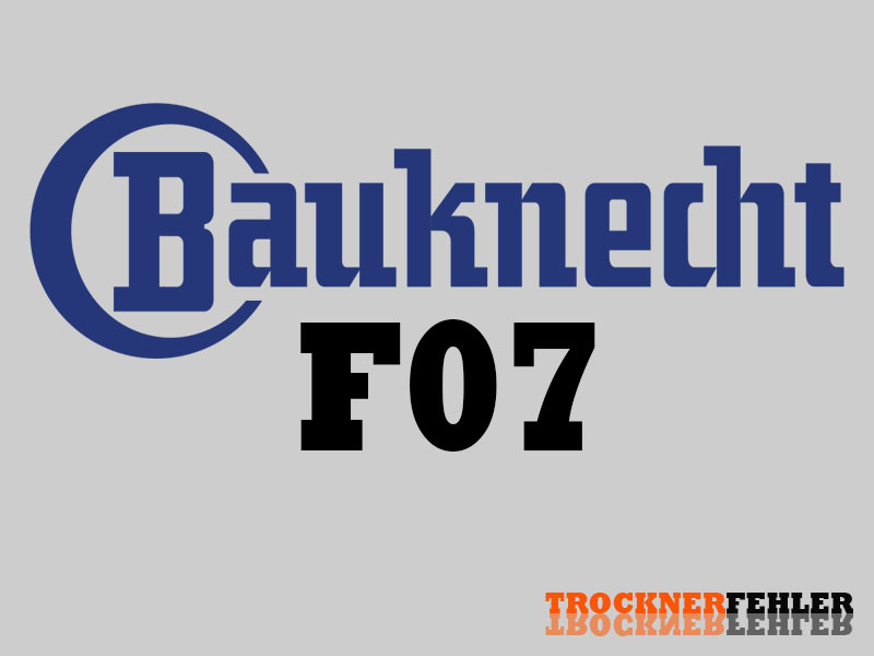 Codice Di Errore Dell'asciugatrice Bauknecht: F07