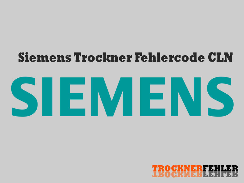 Codice Di Errore Dell'asciugatrice Siemens: CLN