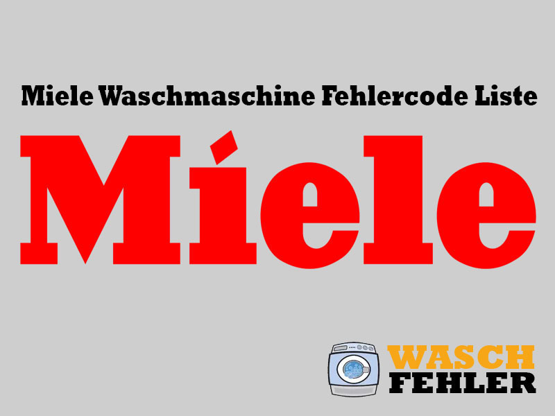 Elenco Dei Codici Di Errore Della Lavatrice Miele