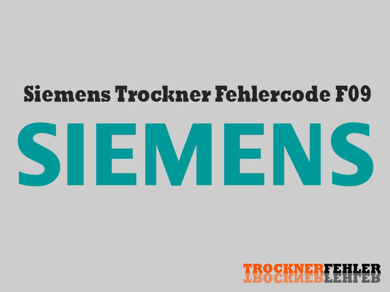 Codice Di Errore Dell'asciugatrice Siemens: F09